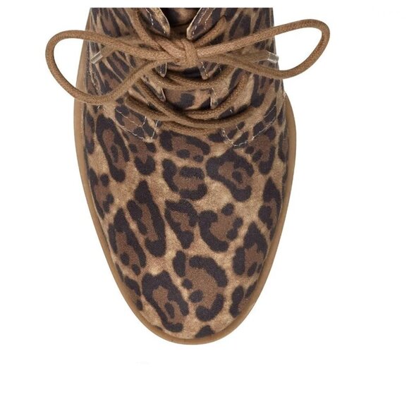 NEW! Jessica Simpson Mesila Leopard Wedge Closed Round Toe Lace Up Ankle Boots - Picture 3 of 12